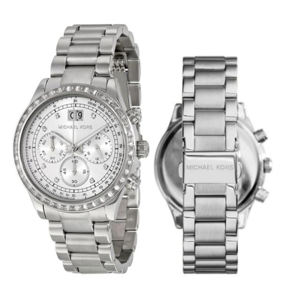 Michael Kors Accessories - Michael Kors Silver Chronograph Brinkley Watch